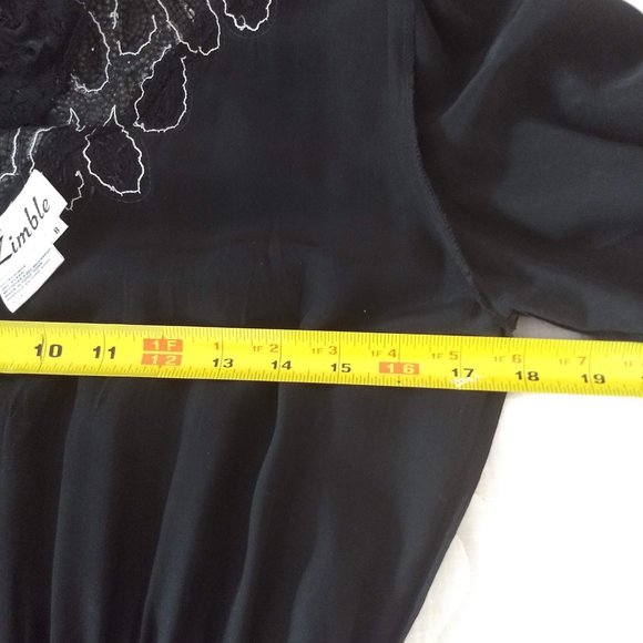 vintage 80s stunning elegant silk cocktail dress sequin🎈HOST PICK🎈 - Picture 14 of 14